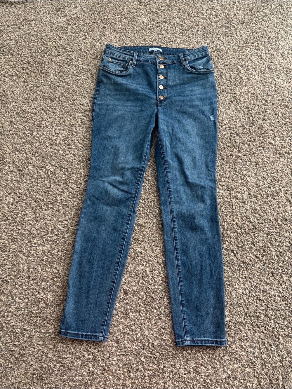 STS Blue Button-Fly Skinny Jeans in Dark Blue